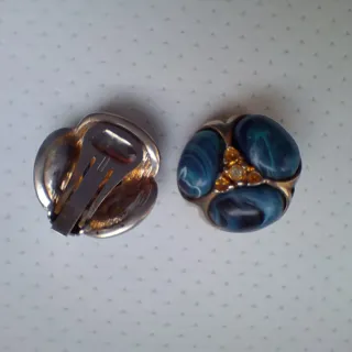 Orecchini vintage blu e oro