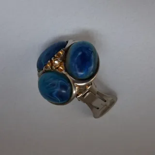 Orecchini vintage blu e oro