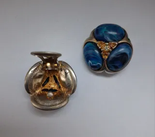 Orecchini vintage blu e oro