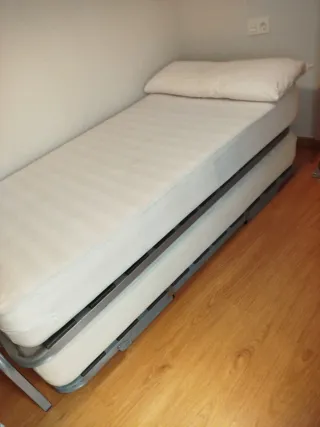 2 Camas Plegables Beige/Gris