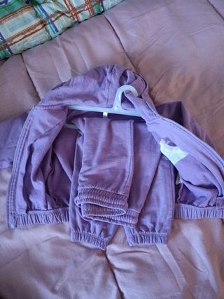 Tuta bambina viola con cuore glitter