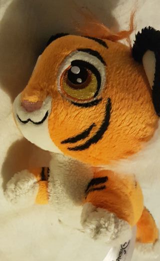 Lote 5 peluches: oso, vaca, tigre, perro, pulpo