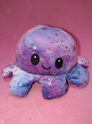 Lote 5 peluches: oso, vaca, tigre, perro, pulpo