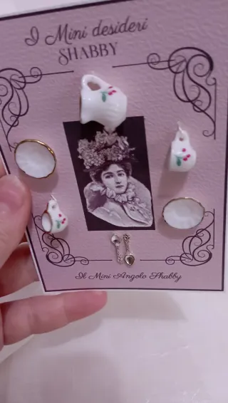 Set tè miniatura 1:12 porcellana shabby