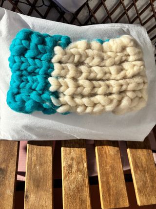 Cuello Mapuche Tejido a Mano Lana Oveja