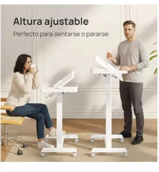 Mesa auxiliar con ruedas y altura regulable