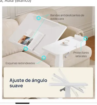 Mesa auxiliar con ruedas y altura regulable