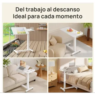 Mesa auxiliar con ruedas y altura regulable