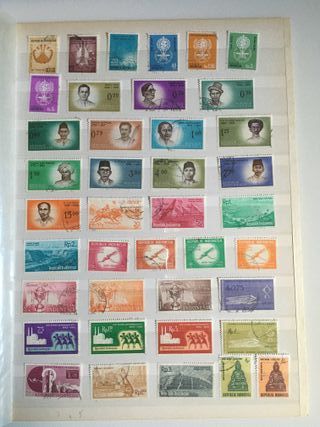 Sellos usados y nuevos de Indonesia.