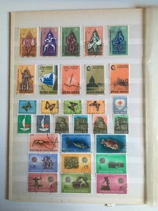 Sellos usados y nuevos de Indonesia.