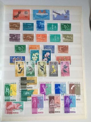 Sellos usados y nuevos de Indonesia.