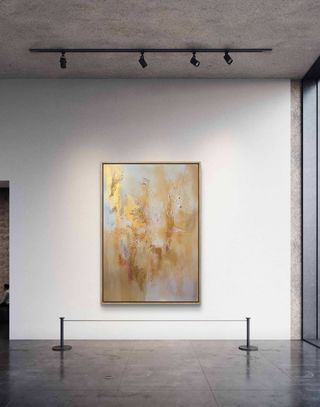 Cuadro GRANDE abstracto tonos tierra y oro salón