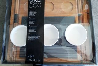 Set Sushi Bambú, Porcelana y Pizarra