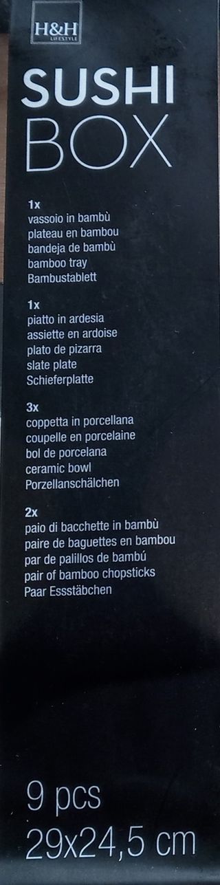 Set Sushi Bambú, Porcelana y Pizarra