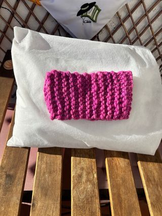 Bufanda modo braga hecha mano de lana oveja merina