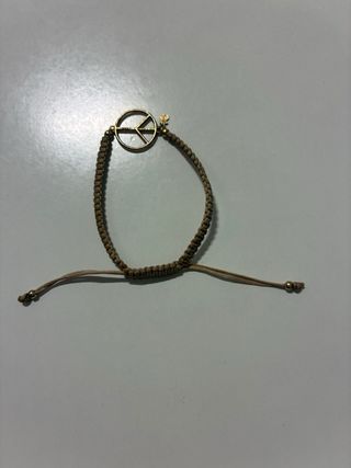 Pulsera Tous Cordón Logo Paz Osito Beige/Oro