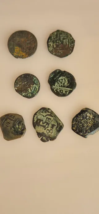 Lote 7 monedas antiguas siglo XVII