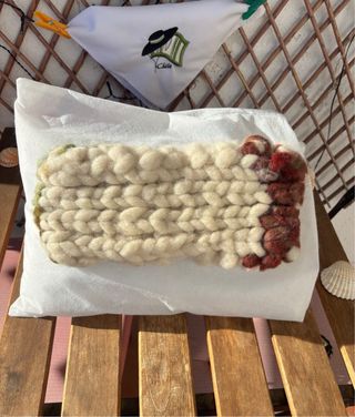 Precioso cuello mapuche hecho a mano, lana oveja