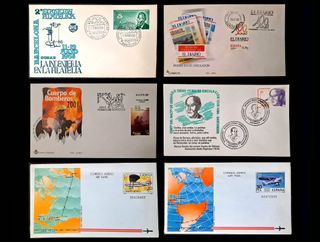 Sellos 22 sobres Primer Día + 2 Aerogramas