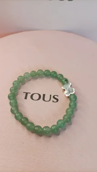 Pulsera Tous Oso Plata y Piedra Verde