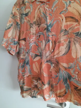 Camisa hawaiana Talla XXL Estampada Naranja