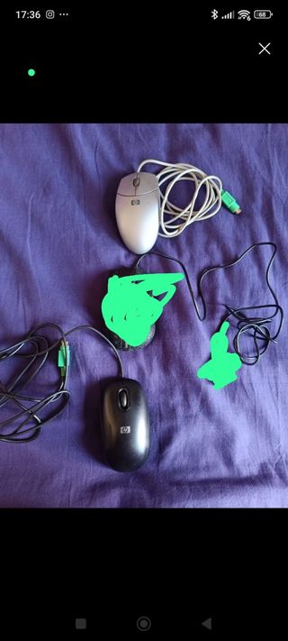 Lote 2 ratones HP (negro, plata)