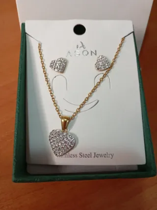Set Gioielli ASON Cuore con Ciondolo e Orecchini