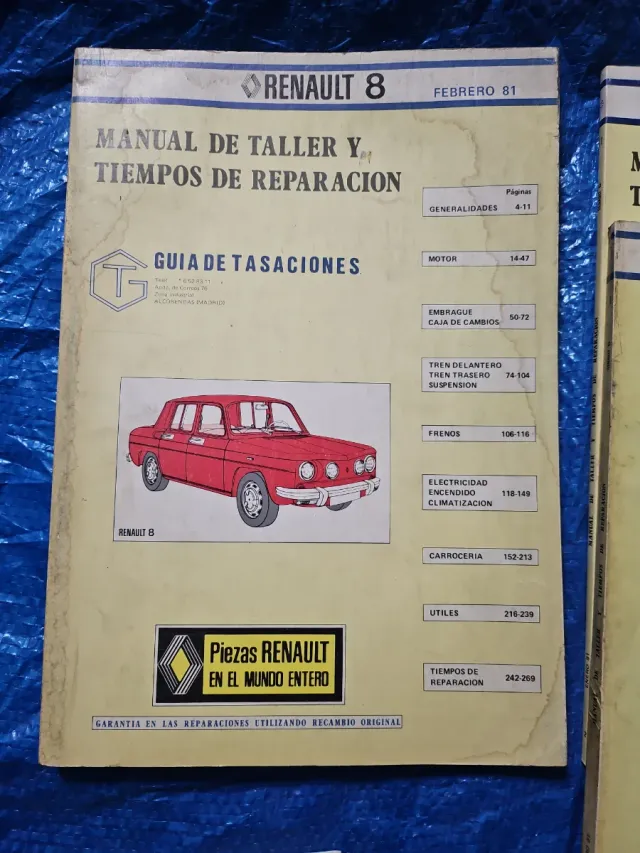 Lote Manuales Taller Renault 8, 6 y 4