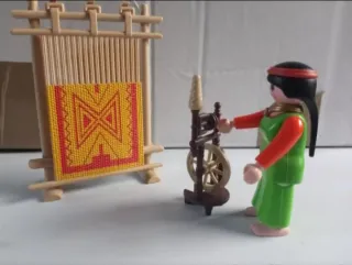 Playmobil Tejedora Hiladora Belén Medieval