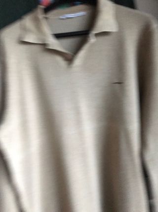 Polo Adolfo Dominguez manga larga beige M
