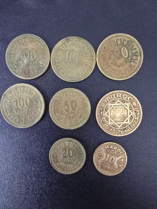 Lote monedas antiguas Marruecos