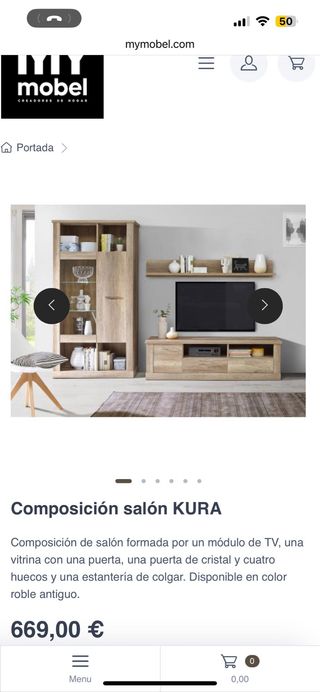 Mueble TV y Vitrina Madera