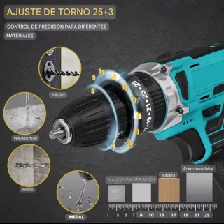 Taladro Atornillador Inalámbrico (2 Baterías)