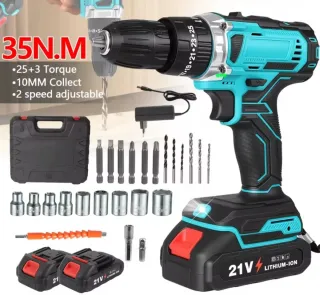 Taladro Atornillador Inalámbrico (2 Baterías)