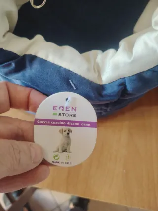 Trasportino per animali blu e bianco