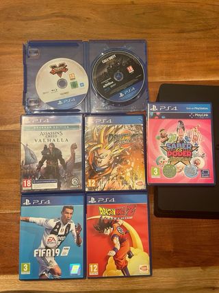 Consola PS4 Slim + 2 Mandos + 7 Juegos