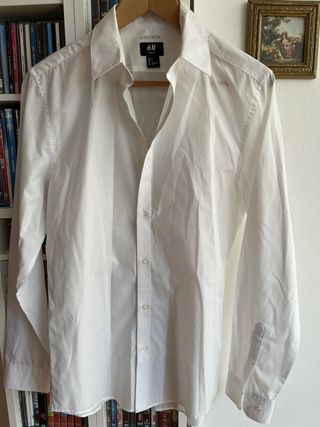 Camisa H&M Manga Larga Blanca Talla M