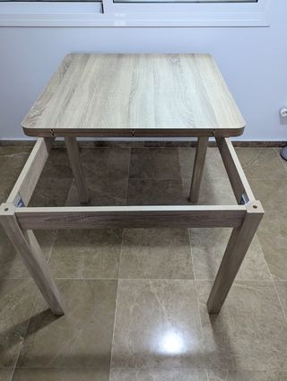 Mesa comedor extensible tipo libro