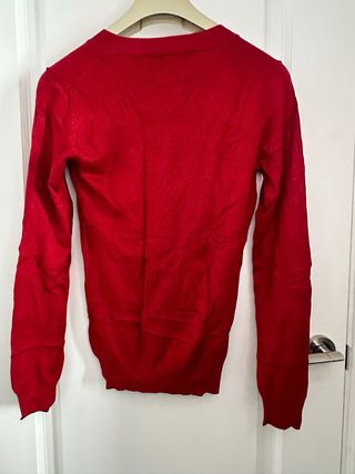 Jersey Zara Rojo Cuello Pico