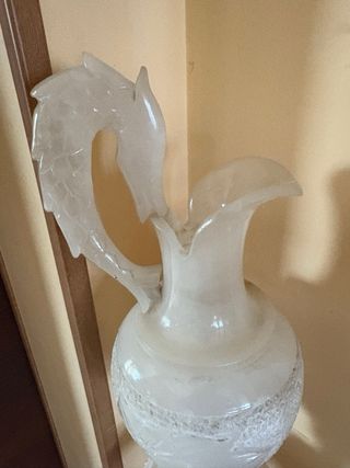 Jarrón alto de alabastro con luz interior