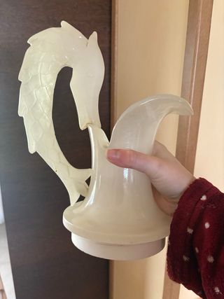 Jarrón alto de alabastro con luz interior