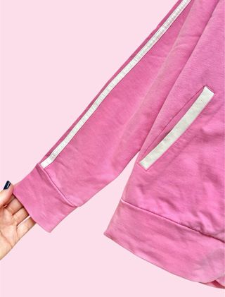 Felpa con cappuccio zip rosa