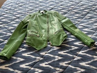 Cazadora Biker Zara Verde Talla XS