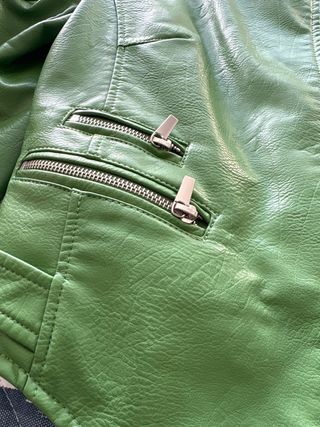 Cazadora Biker Zara Verde Talla XS