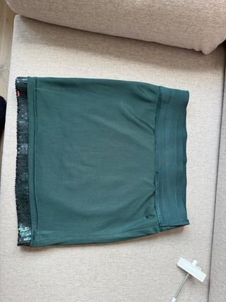 Falda lentejuelas verde XS