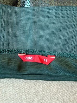 Falda lentejuelas verde XS