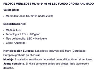 Pilotos LED Mercedes ML W164 05-08 Cromados (LEER*