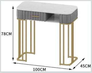 Tavolo per trucco e manicure in marmo e metallo