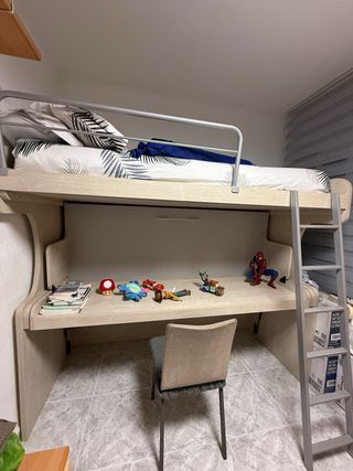 Litera con escritorio para niños