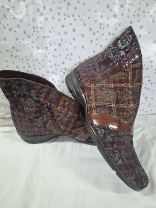 Botines Hispanitas Mujer Marrón y Morado